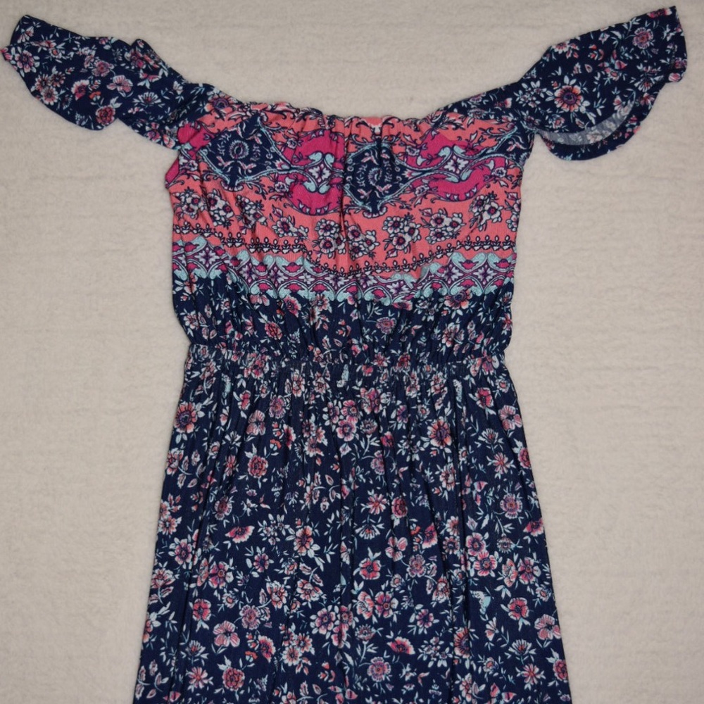 Flowy Off the Shoulder Floral Maxi Dress